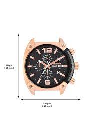 Diesel Overflow Black Leather Strap Chronograph DZ4297